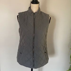 Laura Scott Gray Quilted Vest Size M